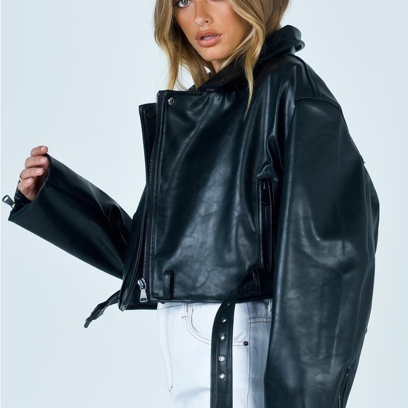 Princess Polly Lioness Leather Jacket NWT - Picture 3 of 5